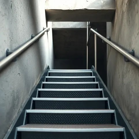 Metalowe schody do piwnicy