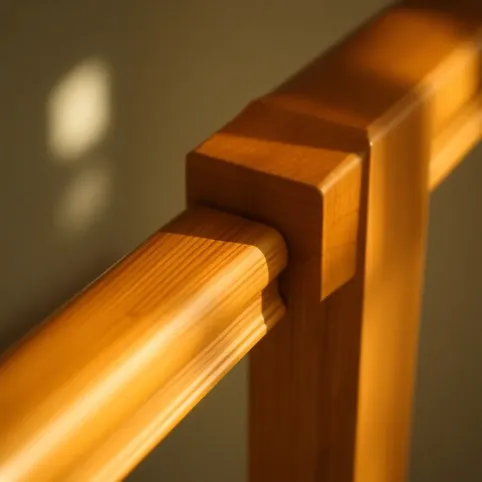 Mocowanie poręczy drewnianej do słupka