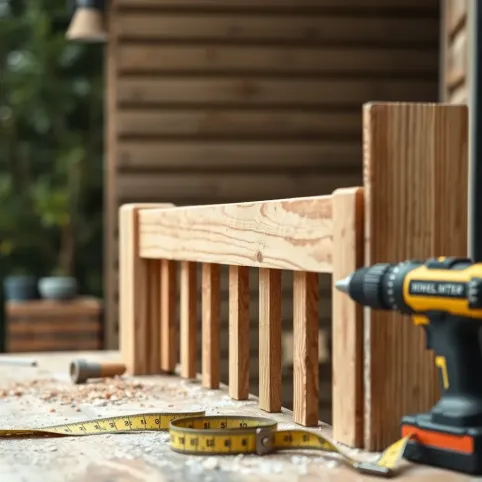 Montaż balustrady drewnianej na tarasie