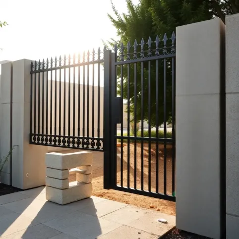 Montaż bramy dwuskrzydłowej do słupków betonowych