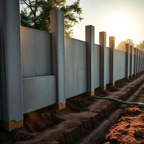 Montaż płotu betonowego