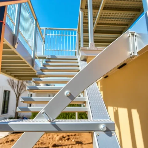 Montaż schodów metalowych zewnętrznych