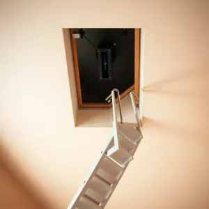 Montaż schodów strychowych w suficie podwieszanym