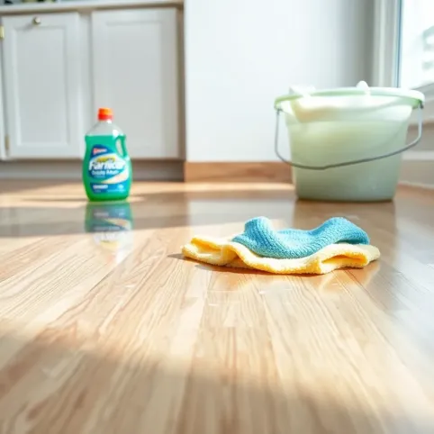 Mycie podłogi płynem do płukania