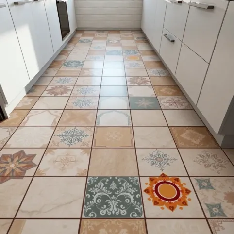 Naklejki na płytki podłogowe do kuchni