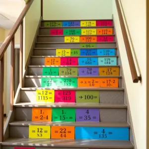 Naklejki na schody do szkoły Tabliczka mnożenia