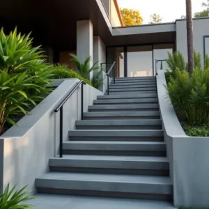 Nowoczesne schody zewnętrzne do domu