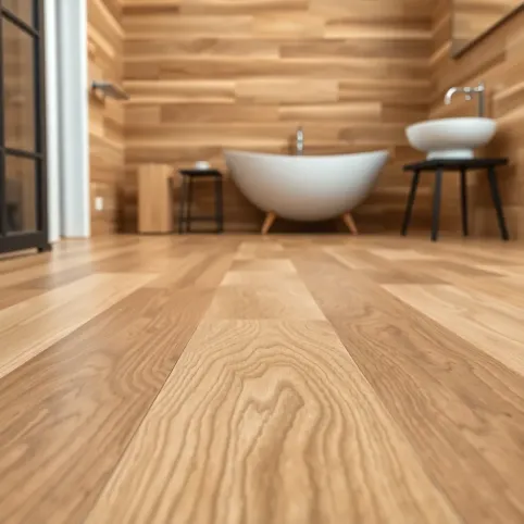 Płytki na podłogę do łazienki drewnopodobne