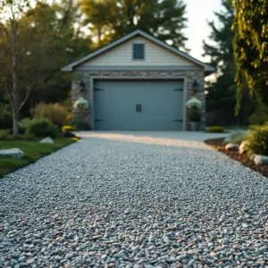 Podjazd do garażu z kruszywa