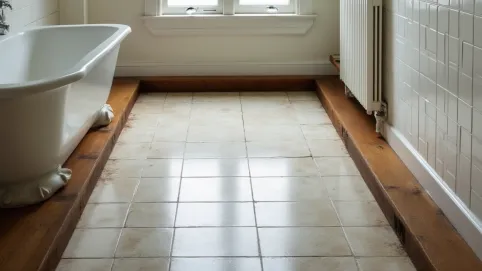 Podłoga w łazience na stropie drewnianym