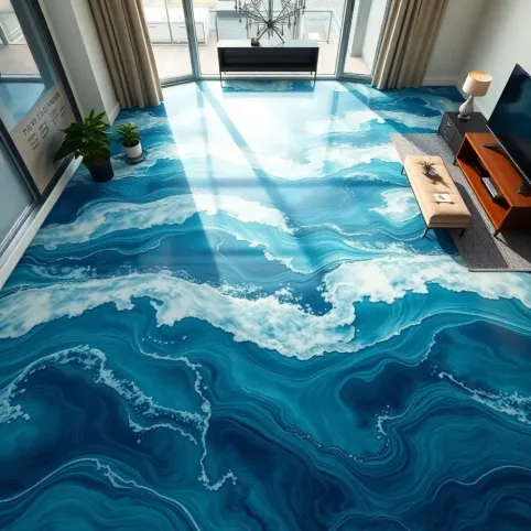 Podłoga z żywicy epoksydowej 3D cena