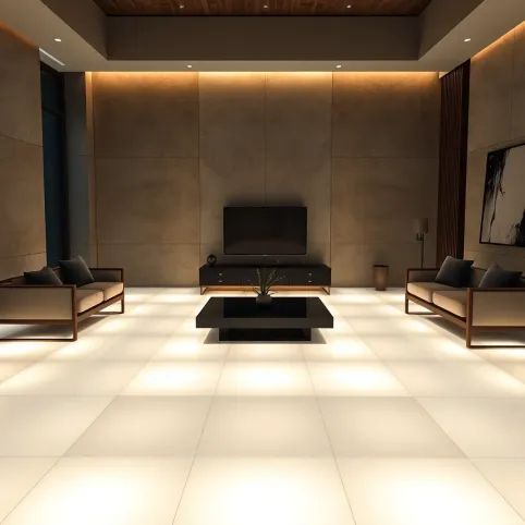 Podświetlana podłoga w salonie