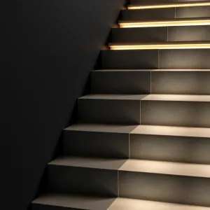 Podświetlane schody z boku