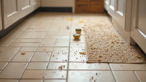 Pomysł na tania podłogę w kuchni