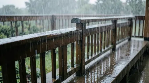 Poręcze drewniane na zewnątrz