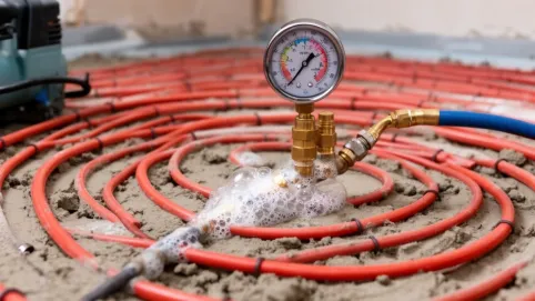 Próba szczelności podłogówki powietrzem