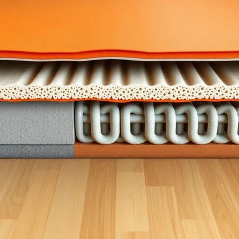 Przekrój posadzki z ogrzewaniem podłogowym