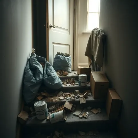 Remont mieszkania a bałagan na klatce schodowej