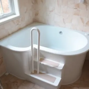 Schodki do wanny z poręczą