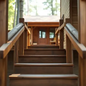 Schody do domku letniskowego