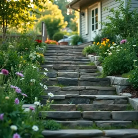 Schody do domku letniskowego zewnętrzne