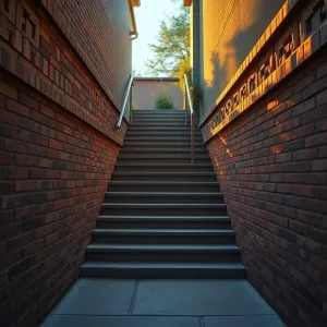 Schody do piwnicy na zewnątrz budynku