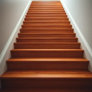 Schody drewniane z białymi podstopniami