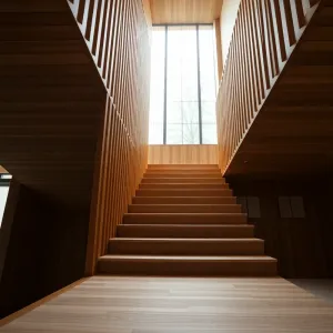 Schody drewniane z lamelami