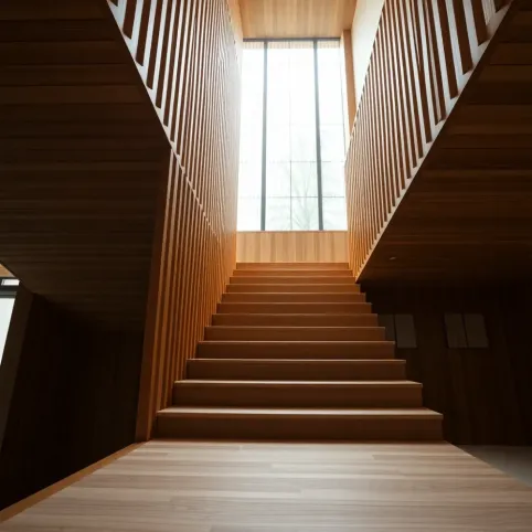 Schody drewniane z lamelami