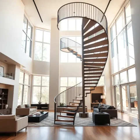 Schody kręcone w salonie