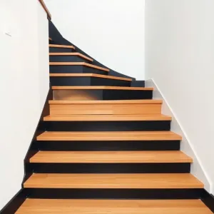 Schody z czarnymi podstopniami