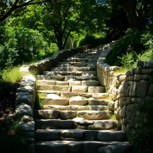 Schody z kamienia polnego