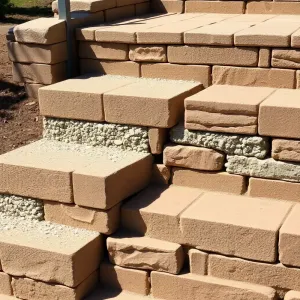 Schody z kostki brukowej przekrój