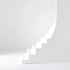 Schody z mikrocementu białe