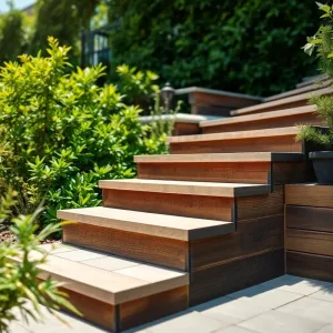 Schody z palisady i kostki