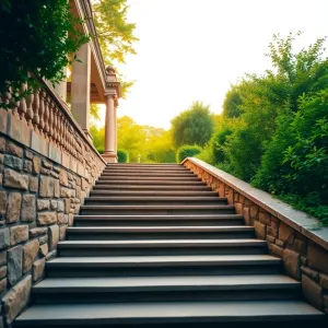 Schody z tarasu do ogrodu