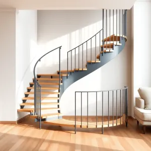 Schody zabiegowe w salonie