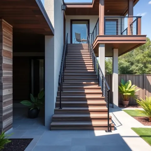 Schody zewnętrzne do domu na piętro