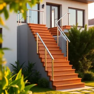 Schody zewnętrzne na piętro domu