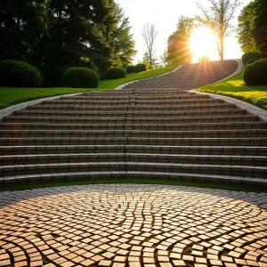 Schody zewnętrzne półokrągłe z kostki