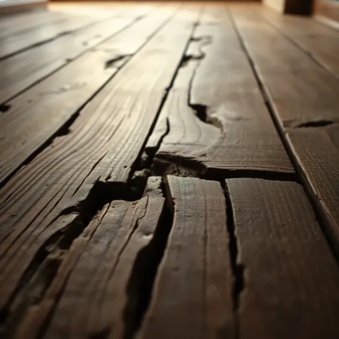 Skrzypiącą podłoga z desek