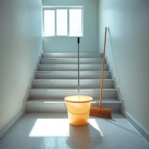 Sprzątanie klatki schodowej w bloku