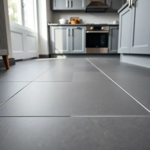 Szare płytki do kuchni na podłogę