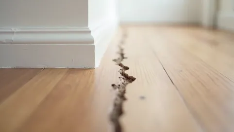 szczelina między listwą a podłogą