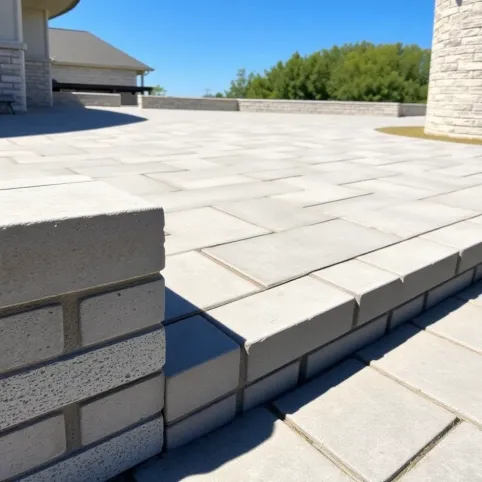 Taras z bloczków betonowych