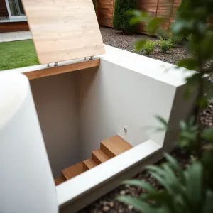 Właz do piwnicy że schodami