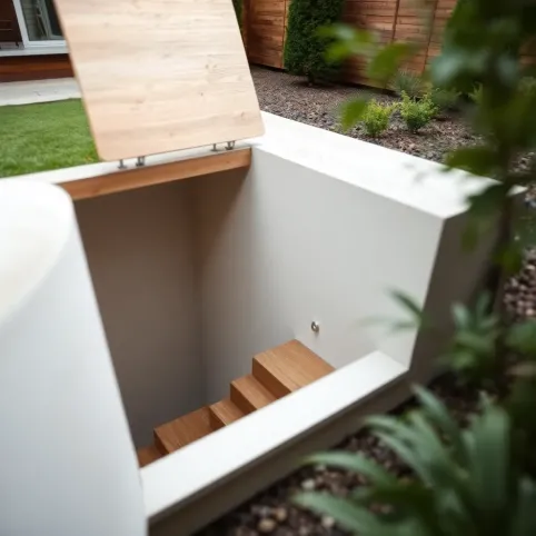 Właz do piwnicy że schodami