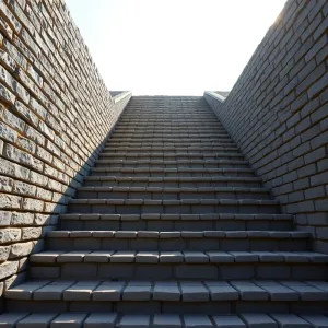 Wysokie schody z kostki brukowej