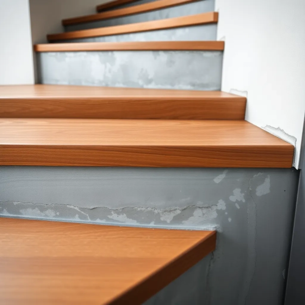 Stopnie drewniane na schody betonowe