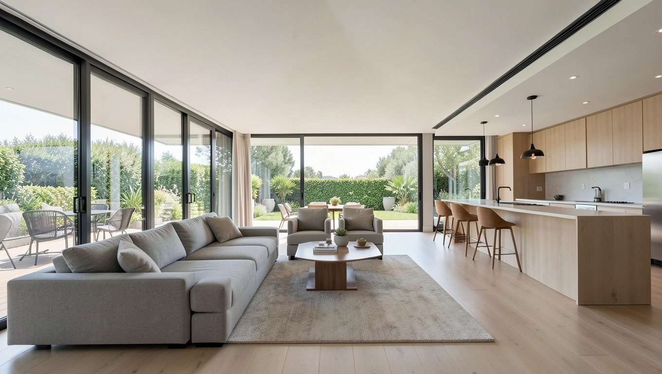 Strefa dzienna z tarasem w domach prefabrykowanych